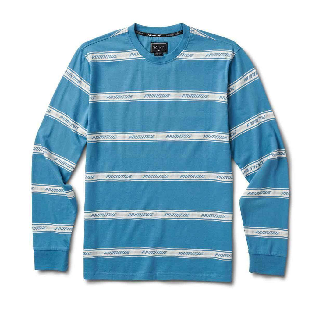 Primitive Derby Longsleeve Striped T-Shirt Slate Blue  Primitive   