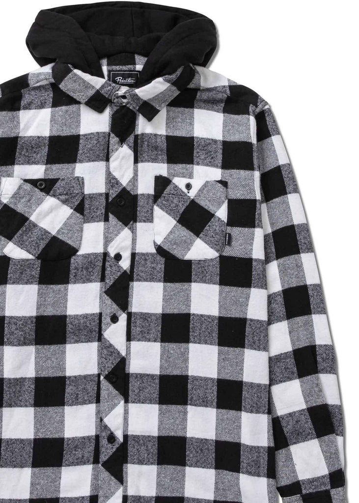 Primitive Two-Fer Hooded Flannel Shirt Schwarz  Primitive   