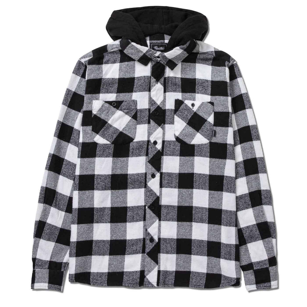 Primitive Two-Fer Hooded Flannel Shirt Schwarz  Primitive   