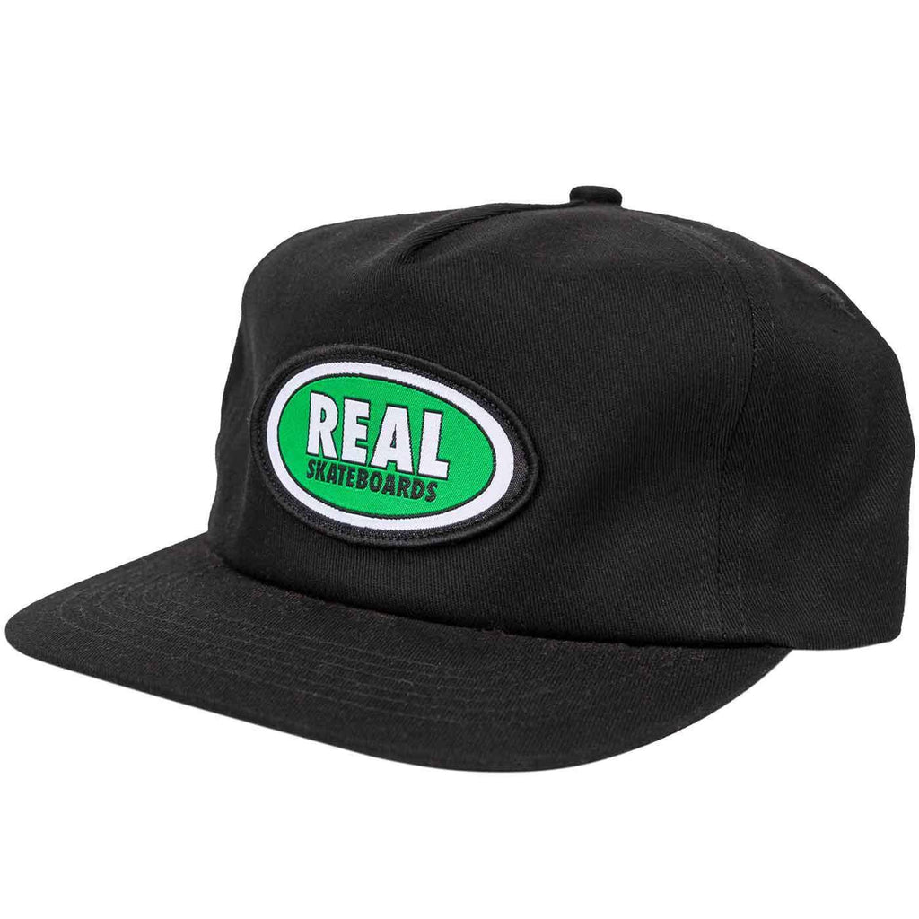 Real Oval Snapback Cap Black Green  Real   