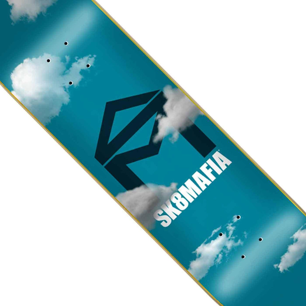 Skatemafia House Logo Clouds 8.0 Deck Blue  Sk8mafia   