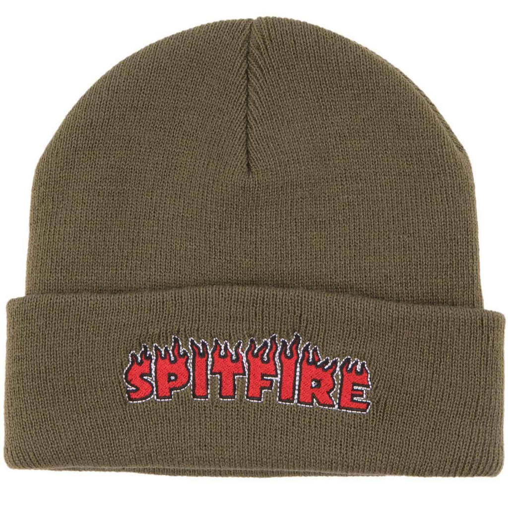 Spitfire Flash Fire Beanie Olive Red  Spitfire   