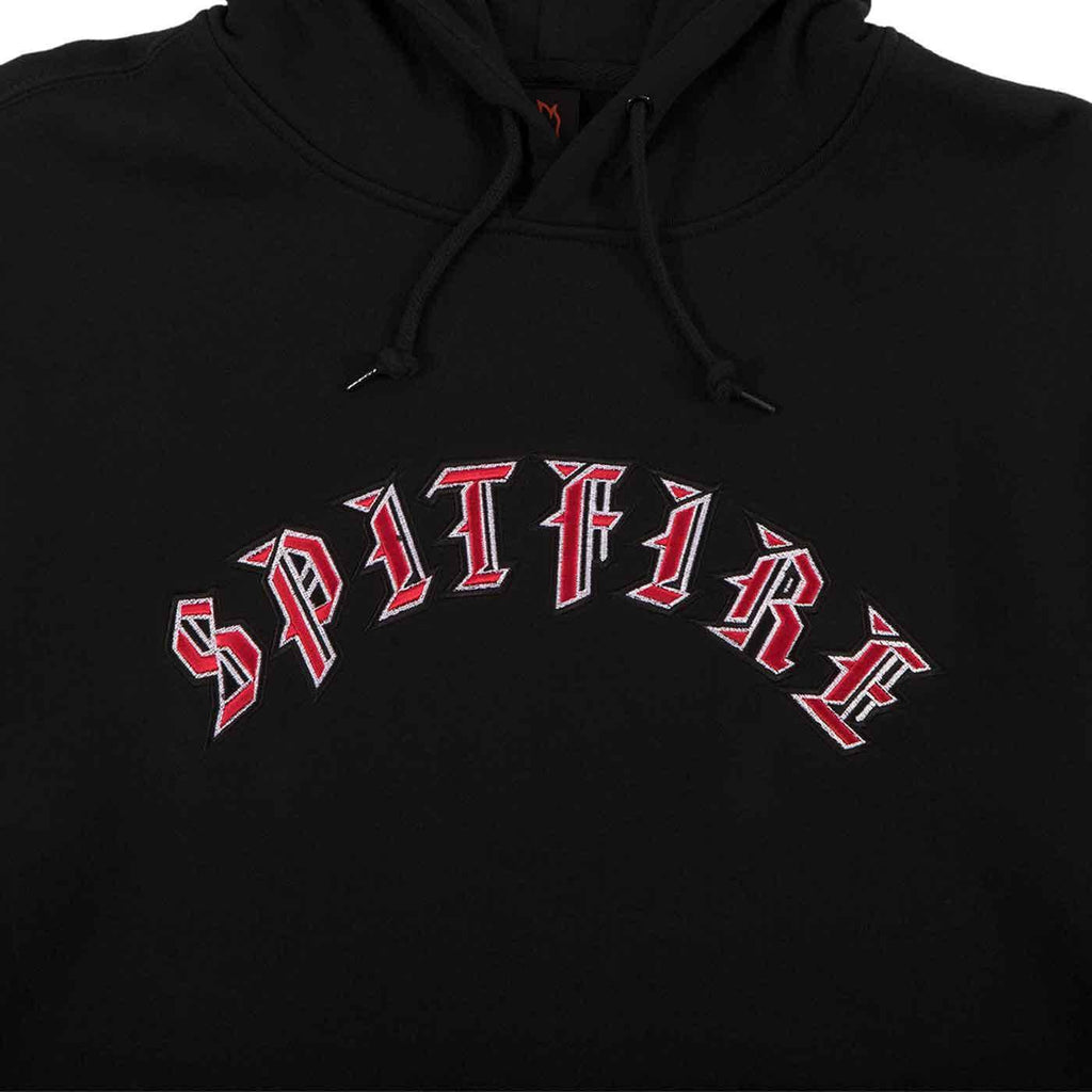 Spitfire Old E Hooded Sweatshirt Black Red  Spitfire   