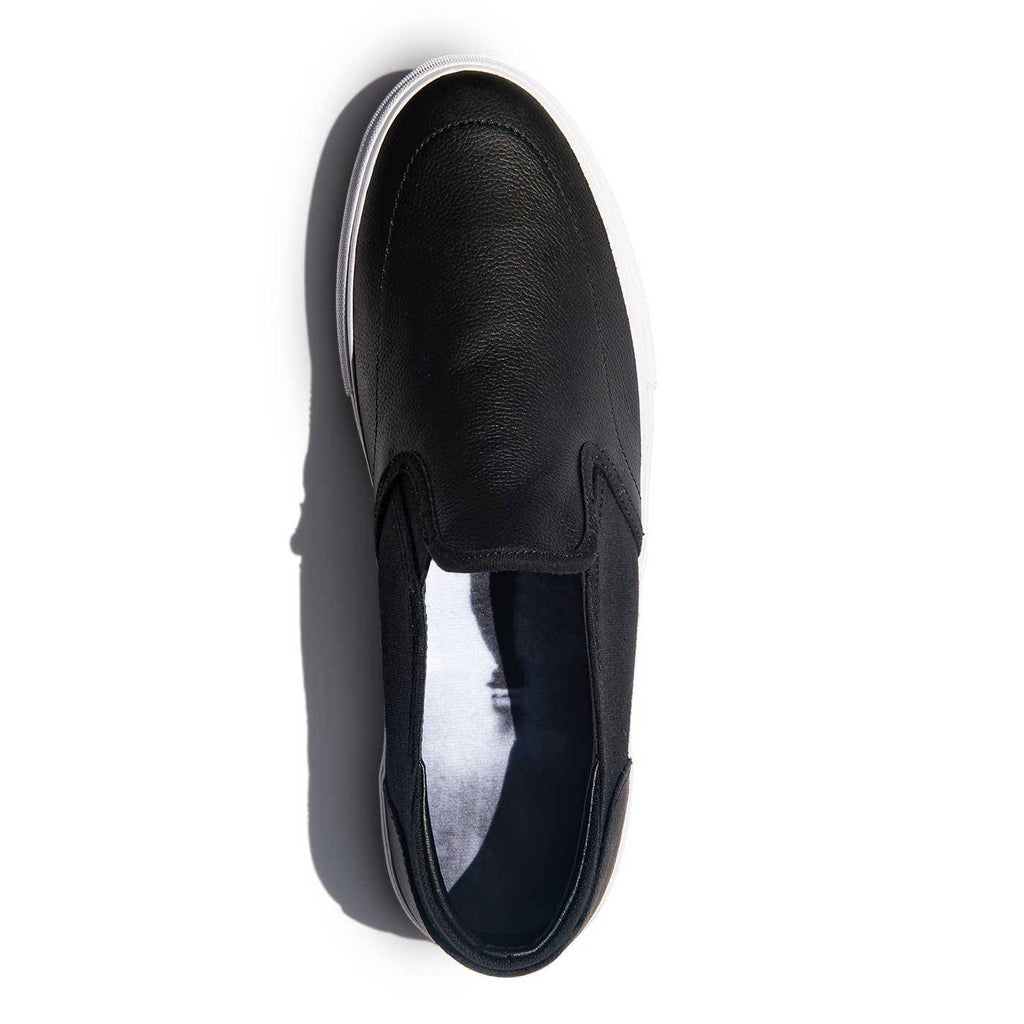 State Keys Slip On Schuh Black White Leather  State Footwear   