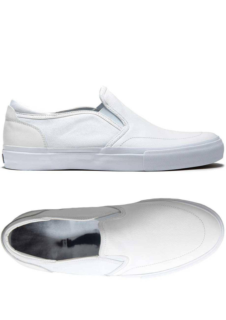 State Keys Slip On Schuh White Leather  State Footwear   