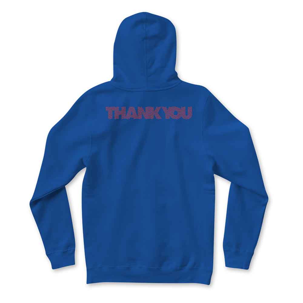 Thank You Shark Snack Hooded Sweatshirt Royal Blue  Thank You   