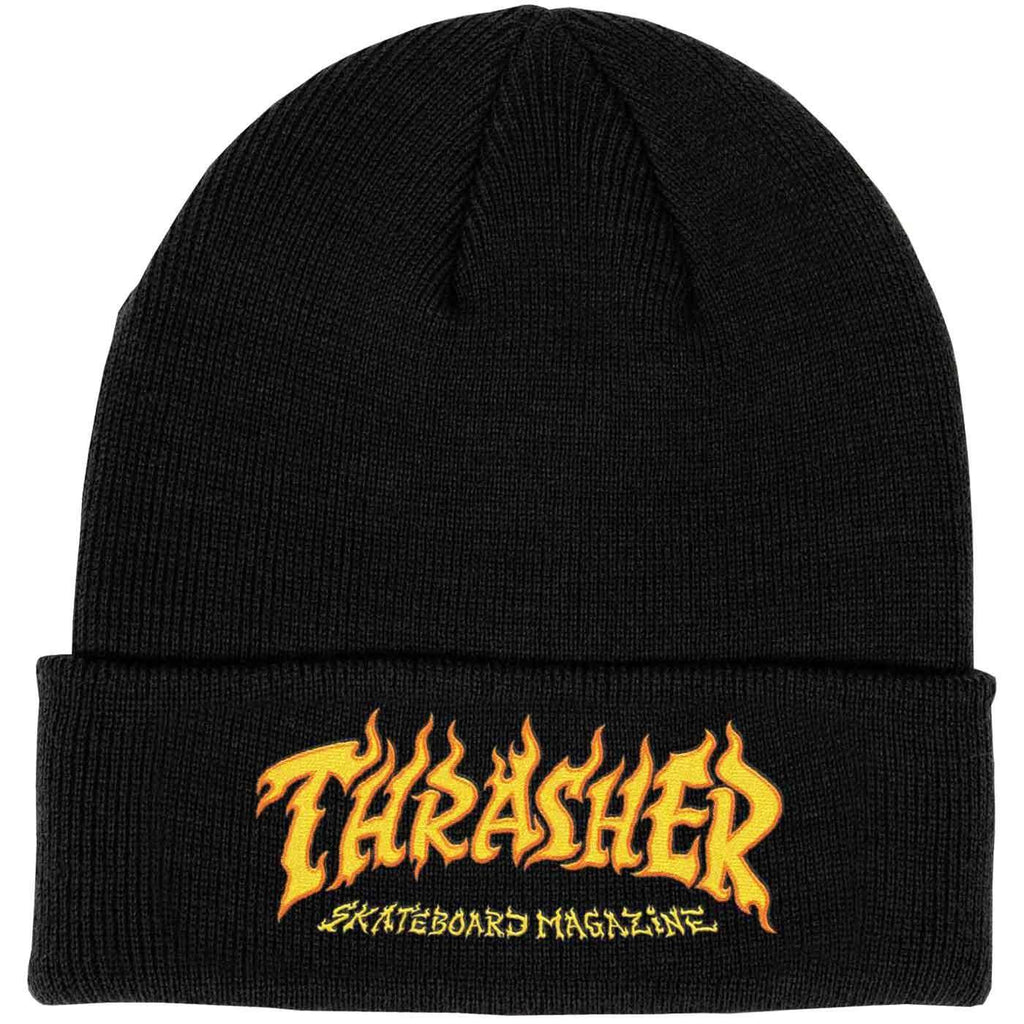 Thrasher Fire Logo Beanie Black  Thrasher   