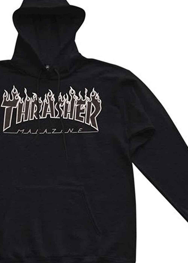 Thrasher Flame Hooded Sweatshirt Black Black  Thrasher   