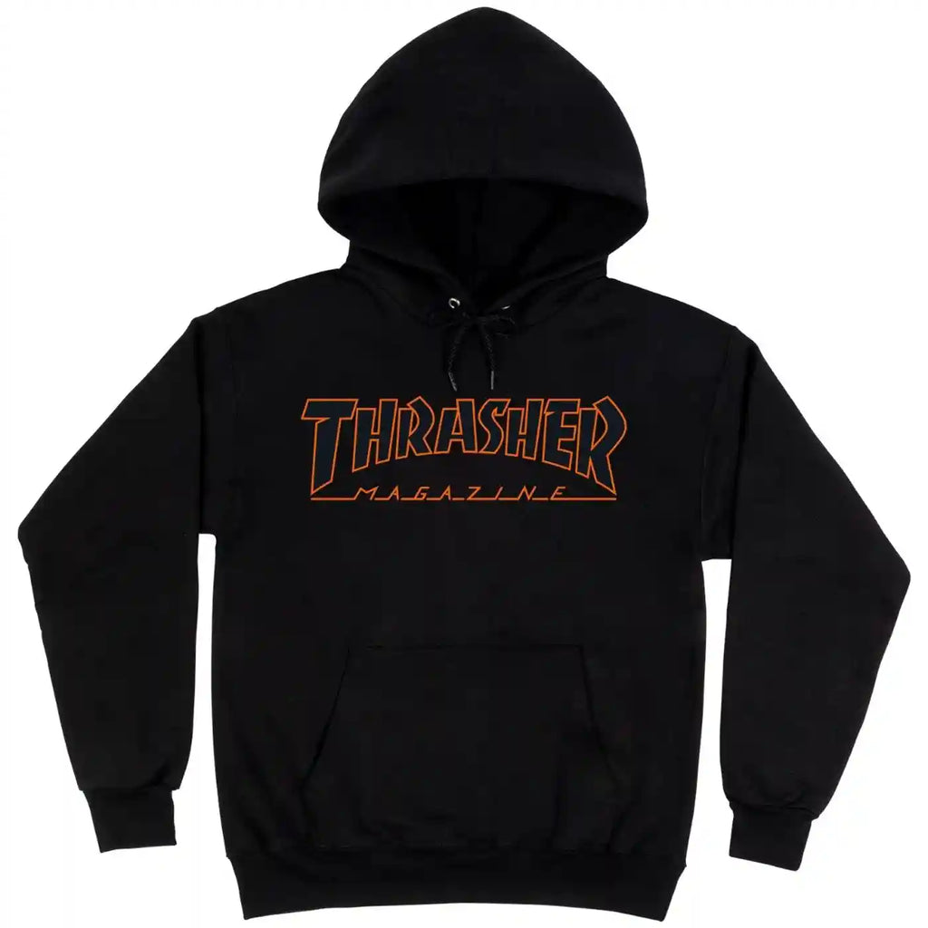 Thrasher Outline Hoodie Black Orange  Thrasher   
