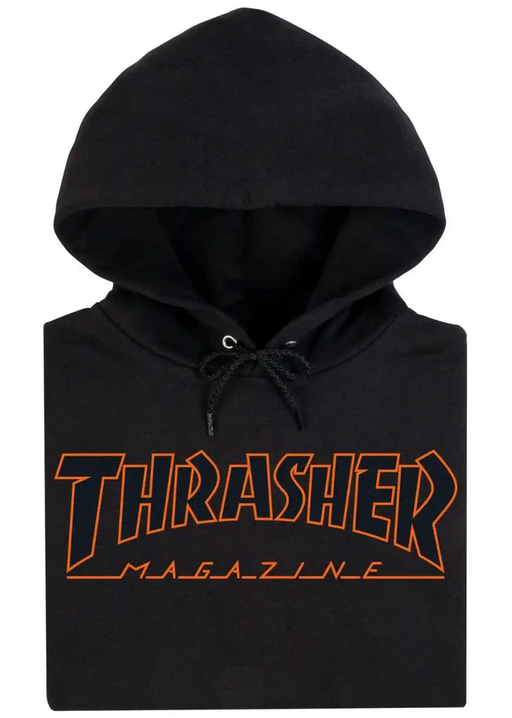 Thrasher Outline Hoodie Black Orange  Thrasher   