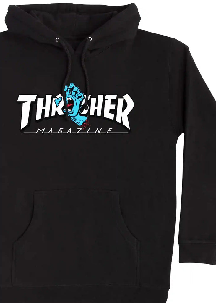Thrasher X Santa Cruz Screaming Logo Hoodie Black Handelsware Thrasher   