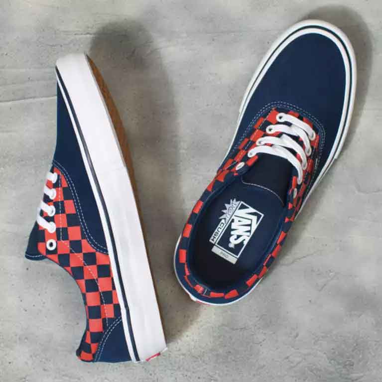Vans Era Pro Navy Orange Checkerboard Schuh – Freedom Skateshop