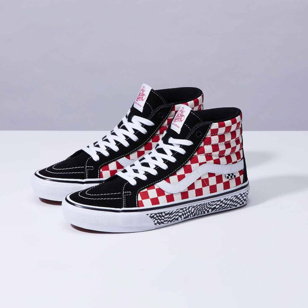 Vans Grosso '84 Skate Sk8 Hi Skateschuh Black Red Check  Vans   