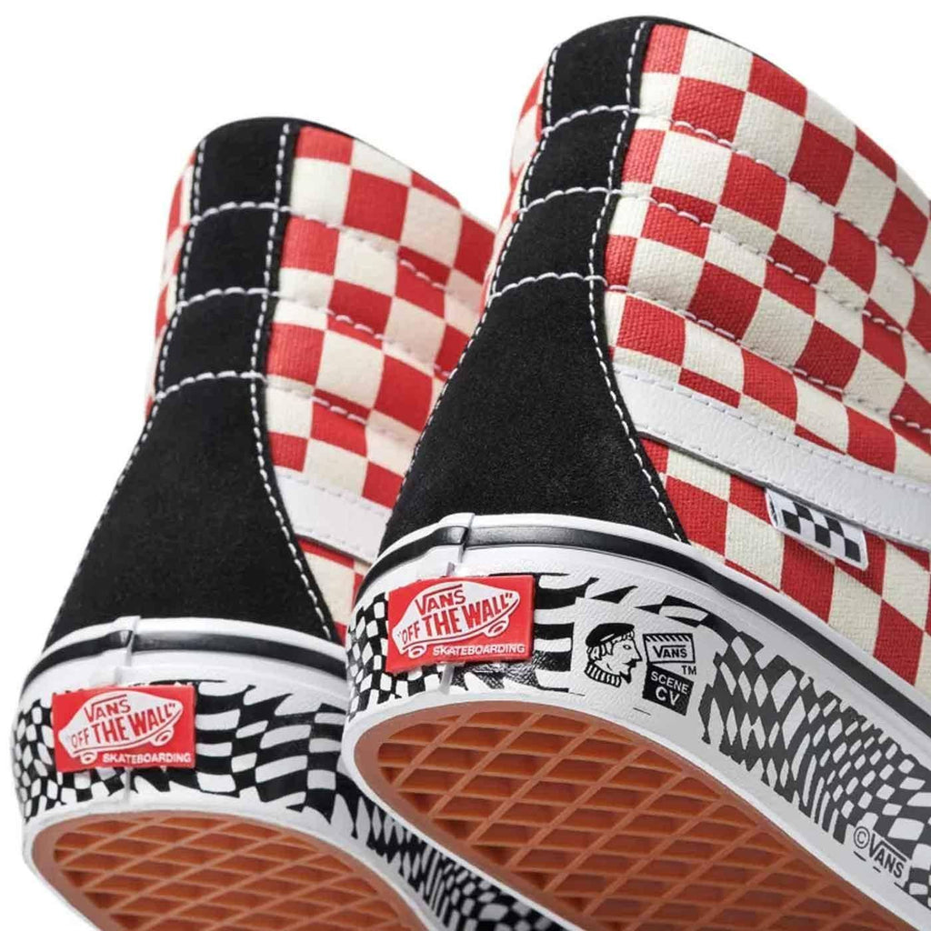 Vans Grosso '84 Skate Sk8 Hi Skateschuh Black Red Check  Vans   