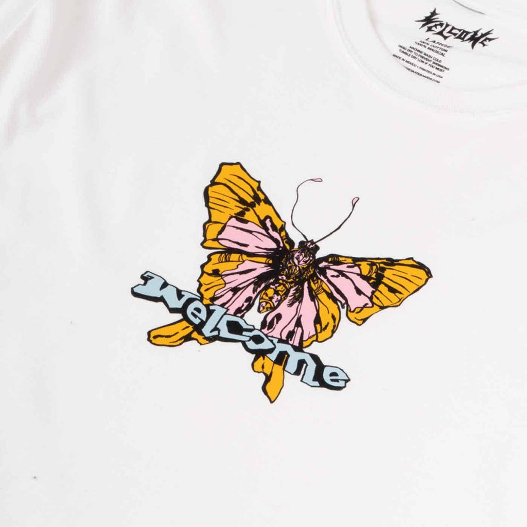 Welcome Butterfly Longsleeve T-Shirt White  Welcome   