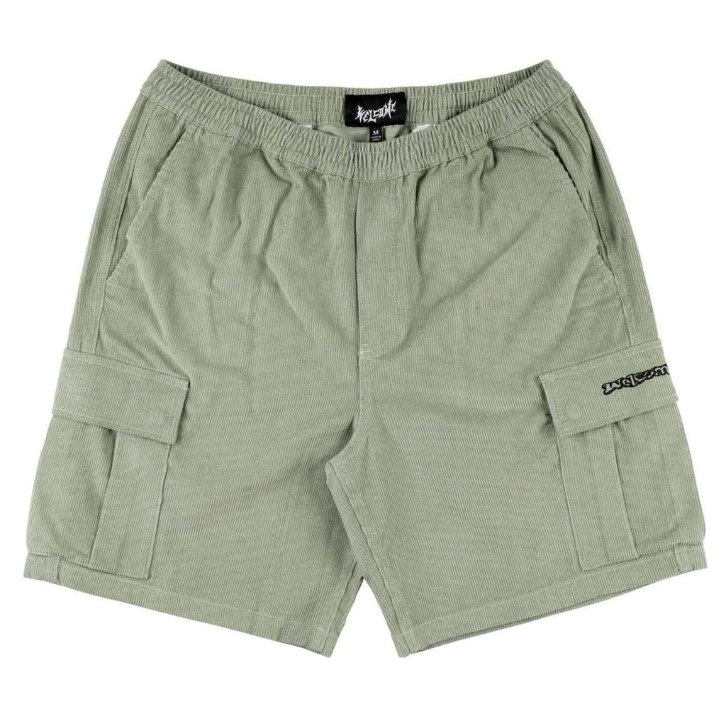 Welcome Chamber Corduroy Cargo Shorts Sage  Welcome   