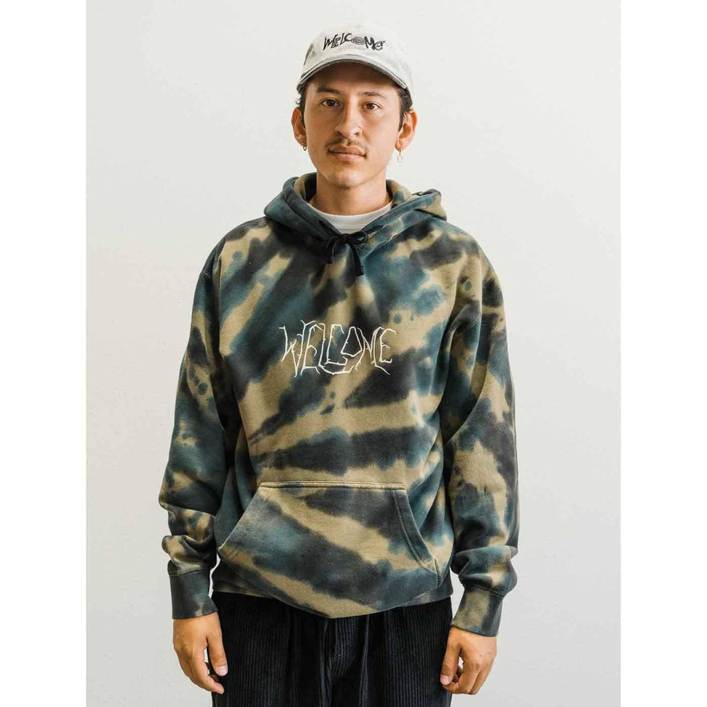 Welcome Exner Tie Dye Hooded Sweatshirt Kelp  Welcome   