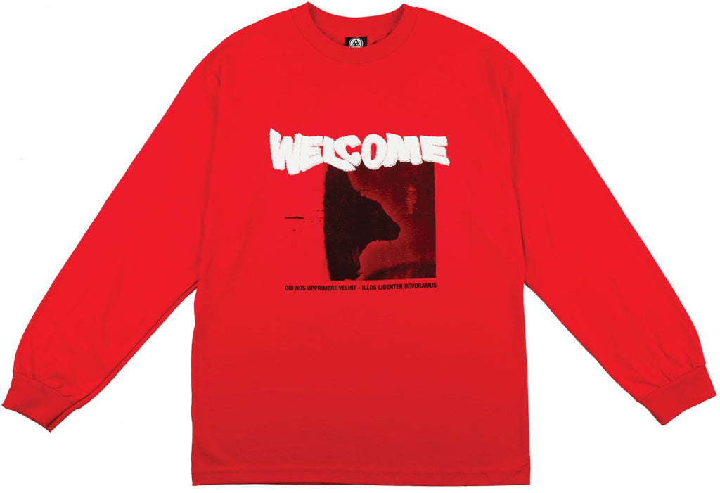 Welcome Feline Longsleeve Red  Welcome   