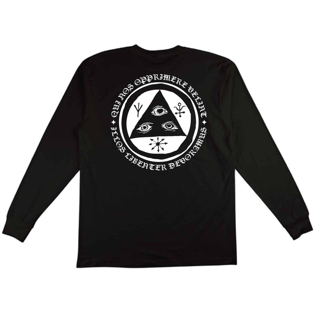 Welcome Latin Talisman Longsleeve T-Shirt Black White  Welcome   