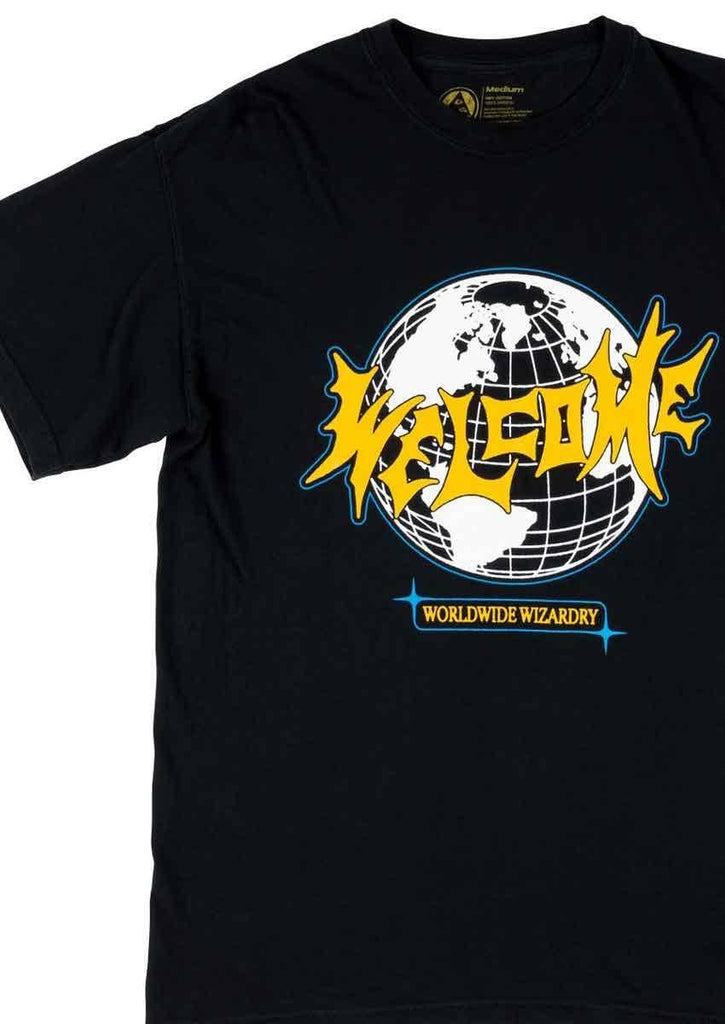 Welcome Mister Worldwide Garment Dyed T-Shirt Black  Welcome   