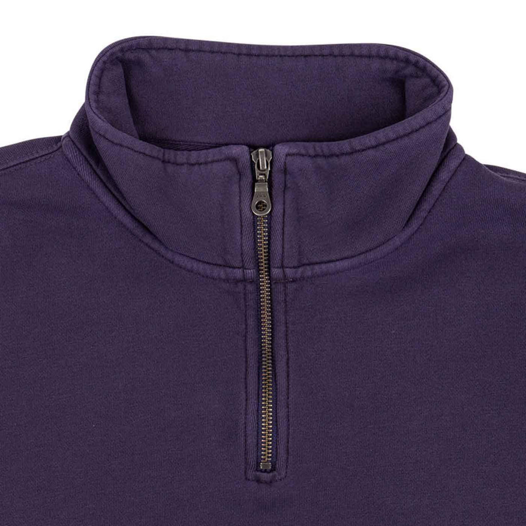 Welcome Scrawl Mock 1/4 Zip Sweater Eggplant  Welcome   