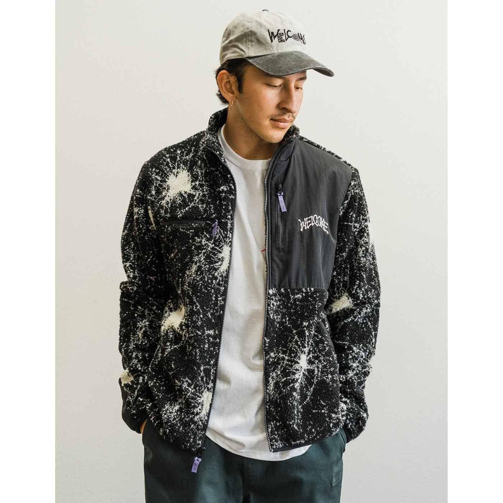 Welcome Shatter Full Zip Printed Sherpa Fleece  Welcome   