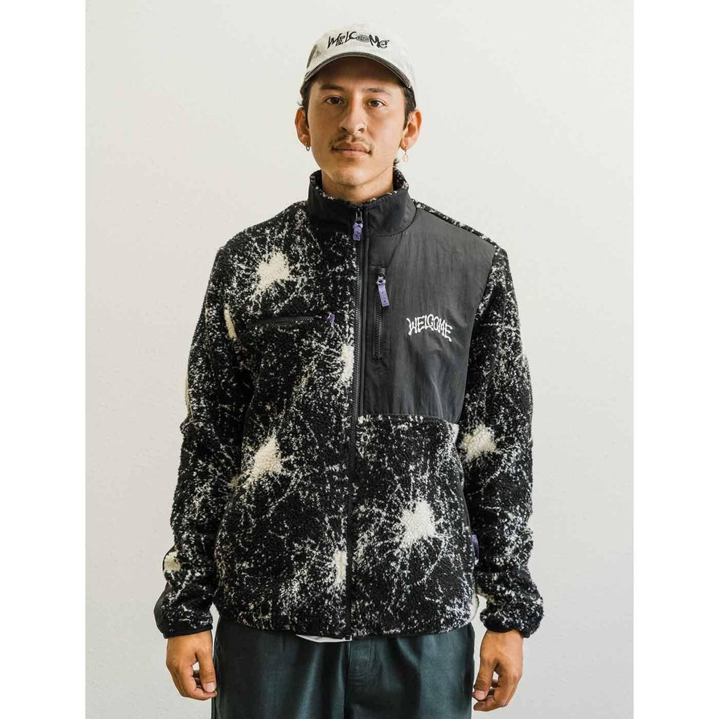 Welcome Shatter Full Zip Printed Sherpa Fleece  Welcome   