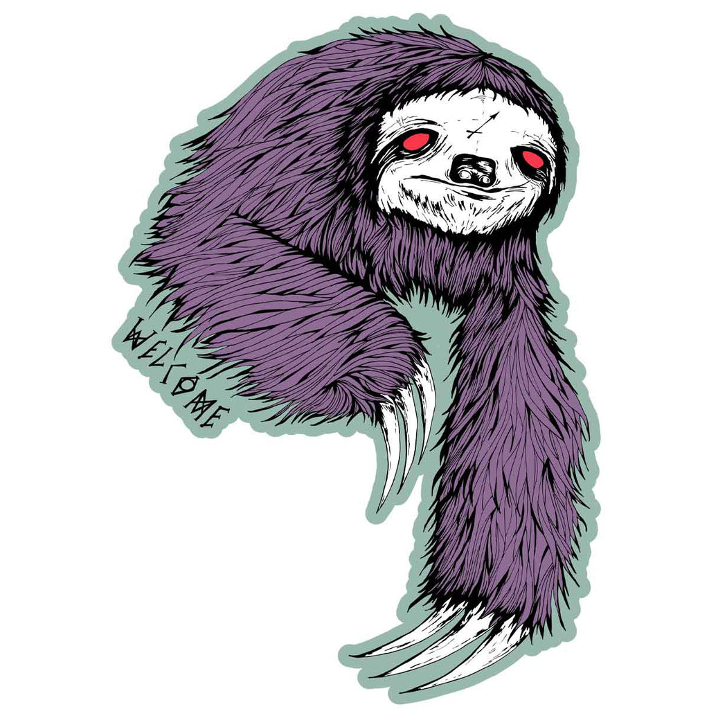 Welcome Sloth Sticker Purple Sage  Welcome   