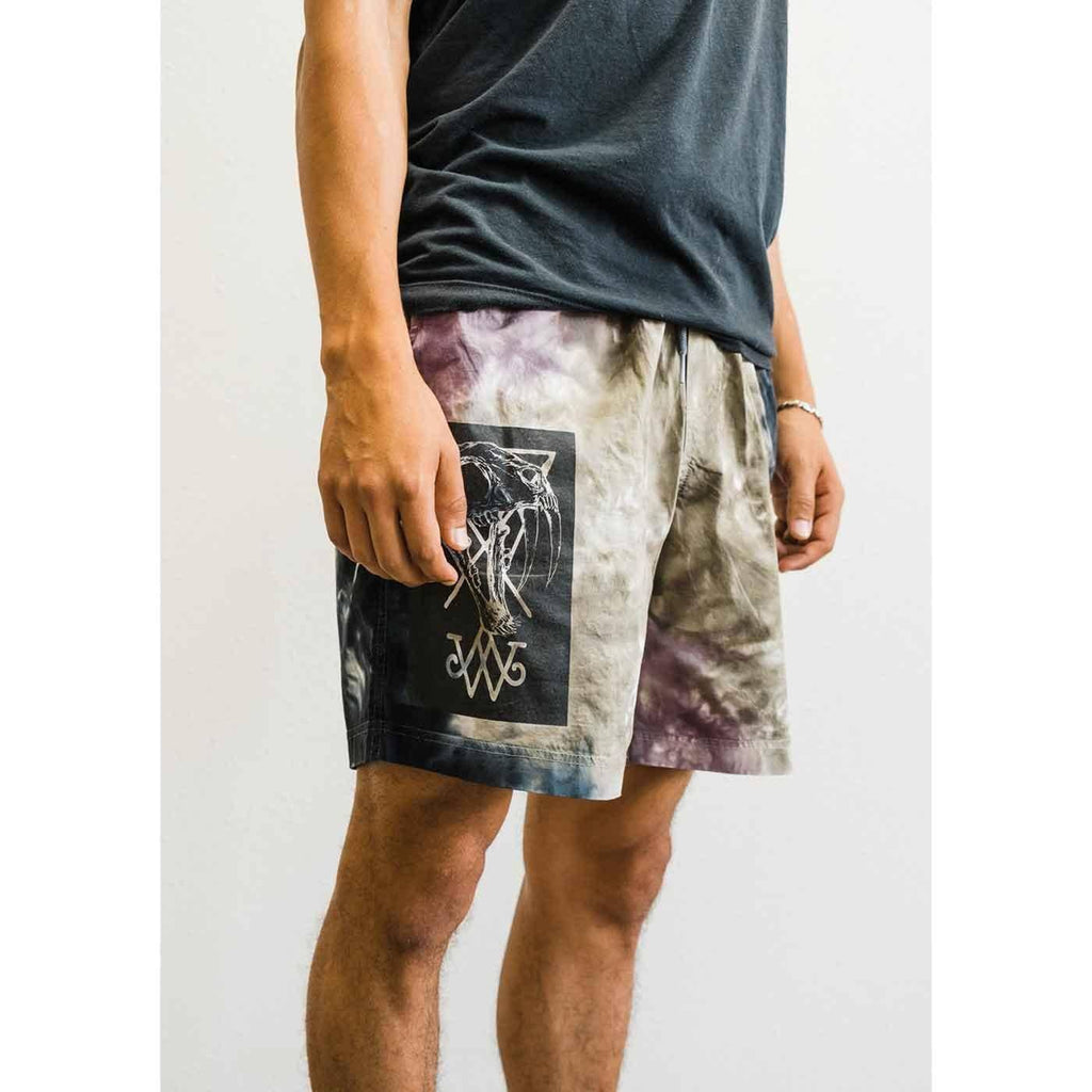 Welcome Soft Core Tie Dye Shorts Eggplant  Welcome   